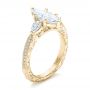 14k Yellow Gold Custom Three Stone Diamond Engagement Ring