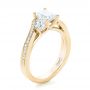 18k Yellow Gold 18k Yellow Gold Custom Three Stone Diamond Engagement Ring - Three-Quarter View -  102391 - Thumbnail