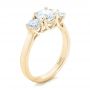 18k Yellow Gold 18k Yellow Gold Custom Three Stone Diamond Engagement Ring - Three-Quarter View -  102540 - Thumbnail