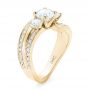 18k Yellow Gold 18k Yellow Gold Custom Three Stone Diamond Engagement Ring - Three-Quarter View -  102944 - Thumbnail