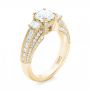14k Yellow Gold 14k Yellow Gold Custom Three Stone Diamond Engagement Ring - Three-Quarter View -  103004 - Thumbnail