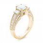 18k Yellow Gold 18k Yellow Gold Custom Three Stone Diamond Engagement Ring - Three-Quarter View -  103004 - Thumbnail