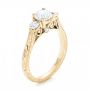 18k Yellow Gold 18k Yellow Gold Custom Three Stone Diamond Engagement Ring - Three-Quarter View -  103009 - Thumbnail