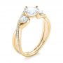 14k Yellow Gold 14k Yellow Gold Custom Three Stone Diamond Engagement Ring - Three-Quarter View -  103655 - Thumbnail