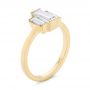 14k Yellow Gold Custom Three Stone Diamond Engagement Ring - Three-Quarter View -  104826 - Thumbnail
