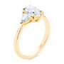14k Yellow Gold Custom Three Stone Diamond Engagement Ring - Three-Quarter View -  106856 - Thumbnail