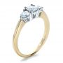 14k Yellow Gold And 14K Gold 14k Yellow Gold And 14K Gold Custom Three Stone Diamond Engagement Ring - Three-Quarter View -  1196 - Thumbnail