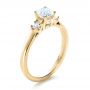 14k Yellow Gold 14k Yellow Gold Custom Three Stone Diamond Engagement Ring - Three-Quarter View -  1308 - Thumbnail