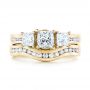 14k Yellow Gold 14k Yellow Gold Custom Three Stone Diamond Engagement Ring - Three-Quarter View -  103135 - Thumbnail