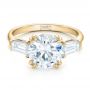 14k Yellow Gold 14k Yellow Gold Custom Three Stone Diamond Engagement Ring - Flat View -  100161 - Thumbnail