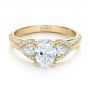 14k Yellow Gold 14k Yellow Gold Custom Three Stone Diamond Engagement Ring - Flat View -  100279 - Thumbnail