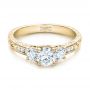 14k Yellow Gold 14k Yellow Gold Custom Three-stone Diamond Engagement Ring - Flat View -  102131 - Thumbnail