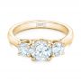 14k Yellow Gold 14k Yellow Gold Custom Three Stone Diamond Engagement Ring - Flat View -  102540 - Thumbnail