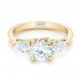 18k Yellow Gold 18k Yellow Gold Custom Three Stone Diamond Engagement Ring - Flat View -  102898 - Thumbnail