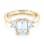 18k Yellow Gold 18k Yellow Gold Custom Three Stone Diamond Engagement Ring - Flat View -  102899 - Thumbnail