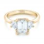 18k Yellow Gold 18k Yellow Gold Custom Three Stone Diamond Engagement Ring - Flat View -  102899 - Thumbnail