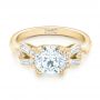 18k Yellow Gold 18k Yellow Gold Custom Three Stone Diamond Engagement Ring - Flat View -  102945 - Thumbnail