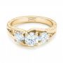 18k Yellow Gold 18k Yellow Gold Custom Three Stone Diamond Engagement Ring - Flat View -  103003 - Thumbnail