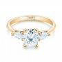 14k Yellow Gold 14k Yellow Gold Custom Three Stone Diamond Engagement Ring - Flat View -  103035 - Thumbnail