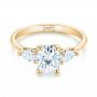 14k Yellow Gold 14k Yellow Gold Custom Three Stone Diamond Engagement Ring - Flat View -  103035 - Thumbnail