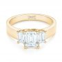 18k Yellow Gold 18k Yellow Gold Custom Three Stone Diamond Engagement Ring - Flat View -  103154 - Thumbnail