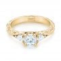 18k Yellow Gold 18k Yellow Gold Custom Three Stone Diamond Engagement Ring - Flat View -  103349 - Thumbnail