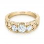 14k Yellow Gold 14k Yellow Gold Custom Three Stone Diamond Engagement Ring - Flat View -  103426 - Thumbnail