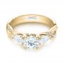 18k Yellow Gold 18k Yellow Gold Custom Three Stone Diamond Engagement Ring - Flat View -  103503 - Thumbnail
