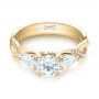 14k Yellow Gold 14k Yellow Gold Custom Three Stone Diamond Engagement Ring - Flat View -  103503 - Thumbnail