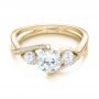 14k Yellow Gold 14k Yellow Gold Custom Three Stone Diamond Engagement Ring - Flat View -  103655 - Thumbnail