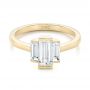 18k Yellow Gold 18k Yellow Gold Custom Three Stone Diamond Engagement Ring - Flat View -  104826 - Thumbnail