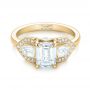 14k Yellow Gold 14k Yellow Gold Custom Three Stone Diamond Engagement Ring - Flat View -  104830 - Thumbnail