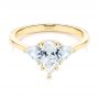 14k Yellow Gold Custom Three Stone Diamond Engagement Ring - Flat View -  106856 - Thumbnail