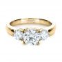 14k Yellow Gold 14k Yellow Gold Custom Three Stone Diamond Engagement Ring - Flat View -  1156 - Thumbnail