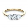 18k Yellow Gold And 18K Gold 18k Yellow Gold And 18K Gold Custom Three Stone Diamond Engagement Ring - Flat View -  1196 - Thumbnail