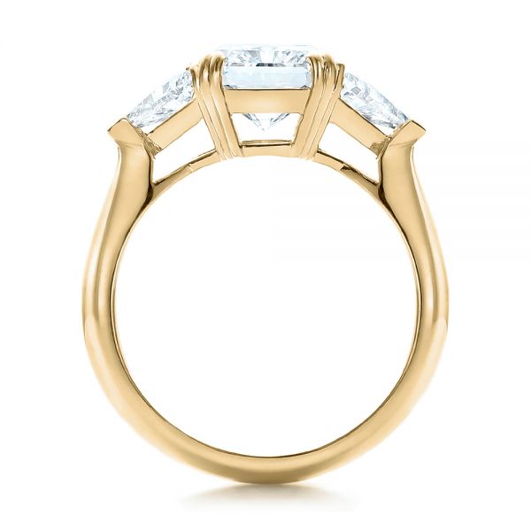 18k Yellow Gold 18k Yellow Gold Custom Three Stone Diamond Engagement Ring - Front View - 100803