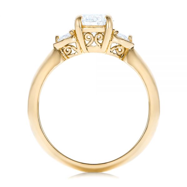 14k Yellow Gold 14k Yellow Gold Custom Three Stone Diamond Engagement Ring - Front View - 102039