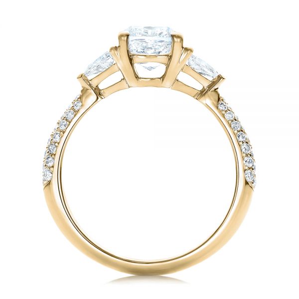 14k Yellow Gold 14k Yellow Gold Custom Three Stone Diamond Engagement Ring - Front View -  102091