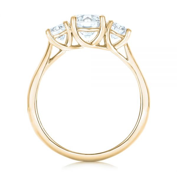 18k Yellow Gold 18k Yellow Gold Custom Three Stone Diamond Engagement Ring - Front View -  102540