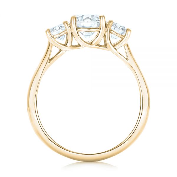 14k Yellow Gold 14k Yellow Gold Custom Three Stone Diamond Engagement Ring - Front View - 102540