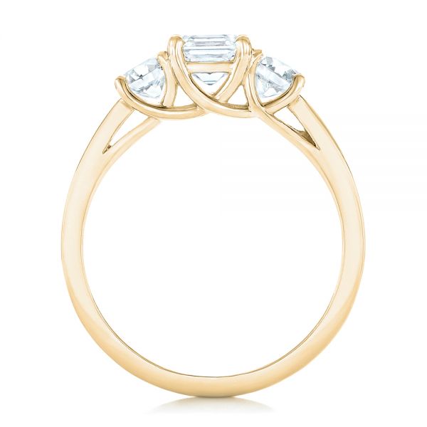 18k Yellow Gold 18k Yellow Gold Custom Three Stone Diamond Engagement Ring - Front View - 102781