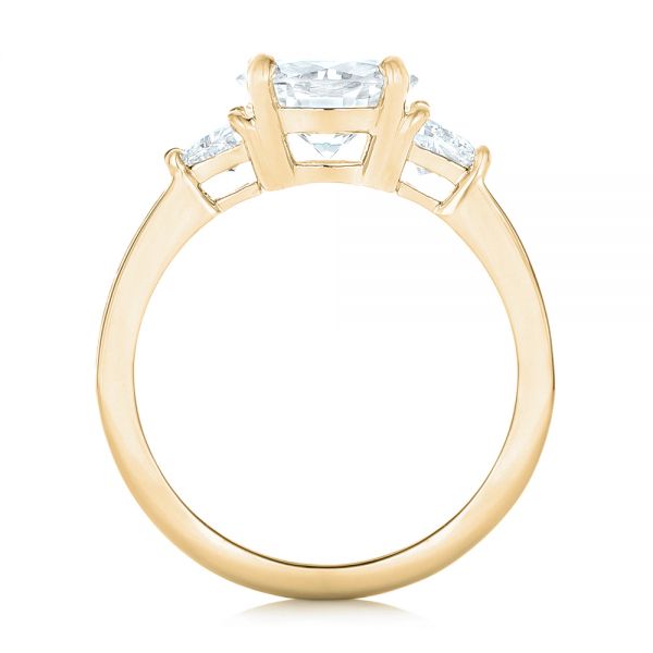 14k Yellow Gold 14k Yellow Gold Custom Three Stone Diamond Engagement Ring - Front View -  102807
