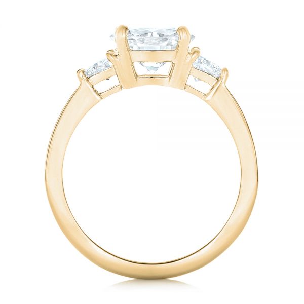 14k Yellow Gold 14k Yellow Gold Custom Three Stone Diamond Engagement Ring - Front View - 102807