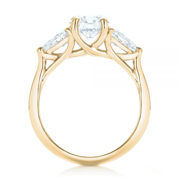 18k Yellow Gold 18k Yellow Gold Custom Three Stone Diamond Engagement Ring - Front View -  102898