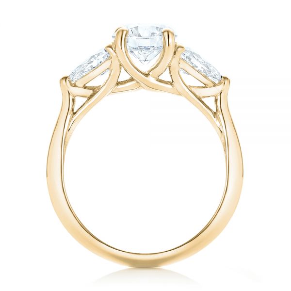 18k Yellow Gold 18k Yellow Gold Custom Three Stone Diamond Engagement Ring - Front View - 102898