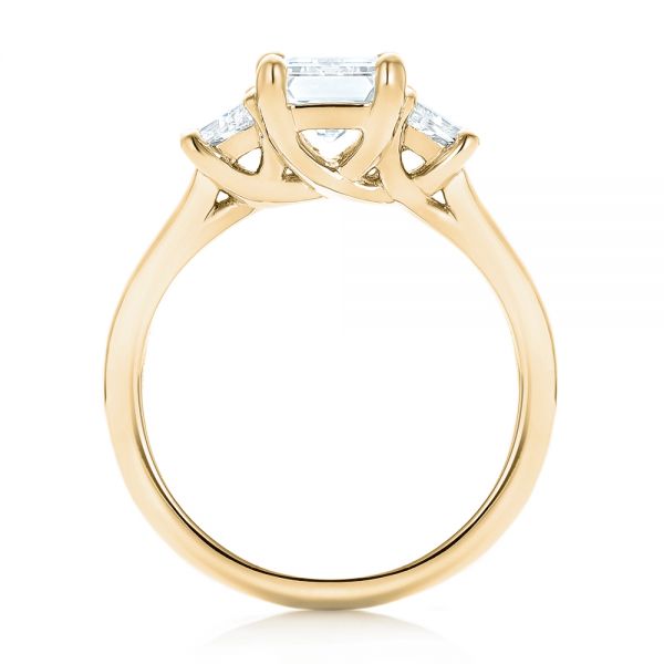 18k Yellow Gold 18k Yellow Gold Custom Three Stone Diamond Engagement Ring - Front View -  102899