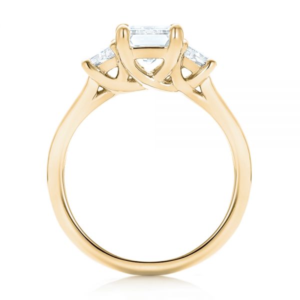 18k Yellow Gold 18k Yellow Gold Custom Three Stone Diamond Engagement Ring - Front View - 102899