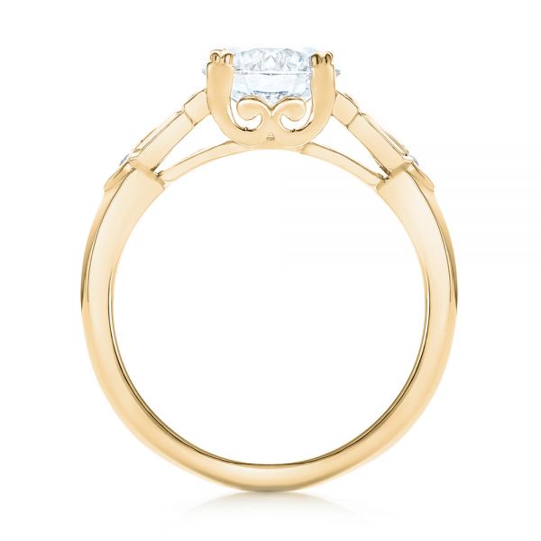 14k Yellow Gold 14k Yellow Gold Custom Three Stone Diamond Engagement Ring - Front View - 102945