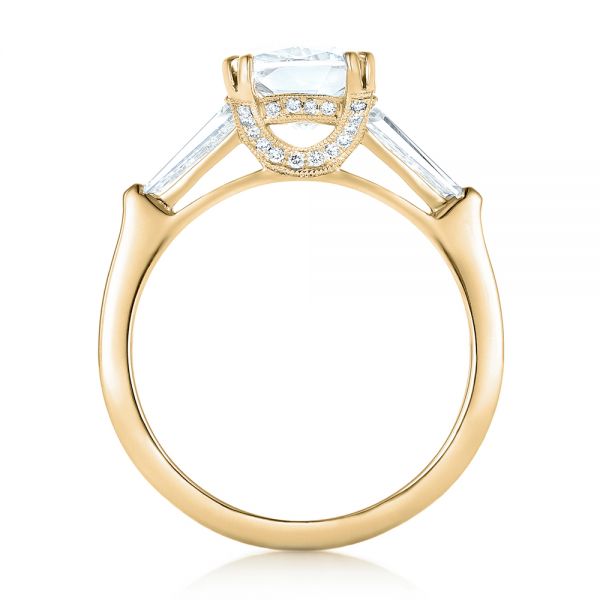 14k Yellow Gold 14k Yellow Gold Custom Three Stone Diamond Engagement Ring - Front View - 102964