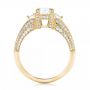 18k Yellow Gold 18k Yellow Gold Custom Three Stone Diamond Engagement Ring - Front View -  103004 - Thumbnail